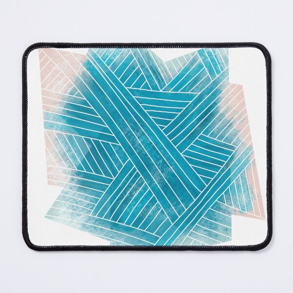 Item preview, Abstract shapes blue stripes designed and sold by ChallaDesign.