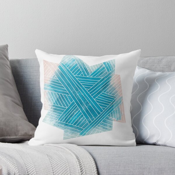 Item preview, Abstract shapes blue stripes designed and sold by ChallaDesign.