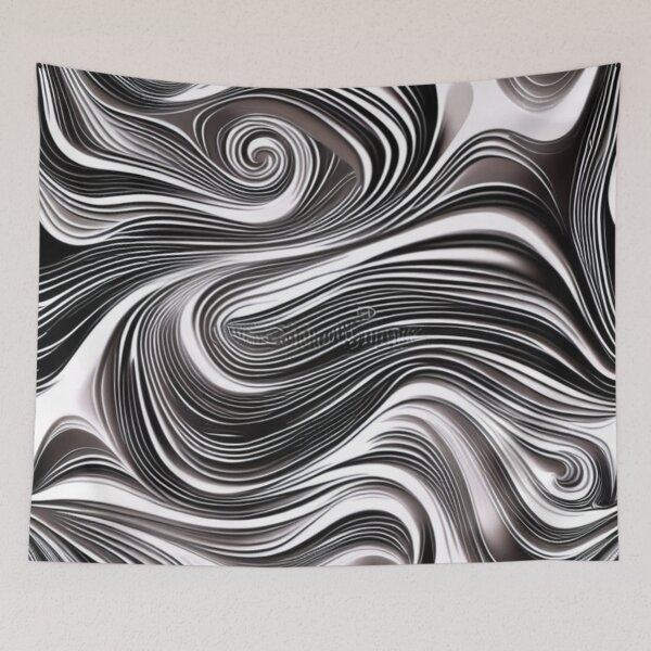Item preview, Abstract Black and White Swirls   designed and sold by BirdsnStuff.