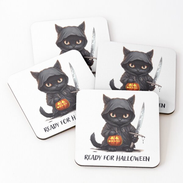 Item preview, Halloween black cat ready for Halloween with text designed and sold by Mikakujumi.
