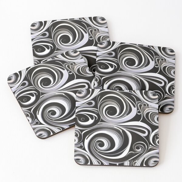 Item preview, Abstract Black and White Swirls   designed and sold by BirdsnStuff.