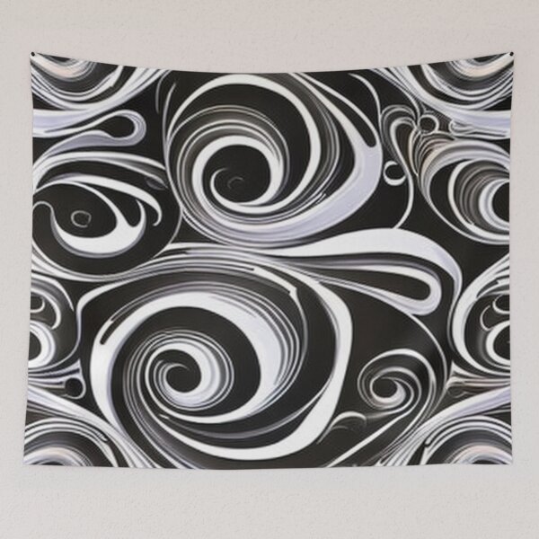 Item preview, Abstract Black and White Swirls   designed and sold by BirdsnStuff.