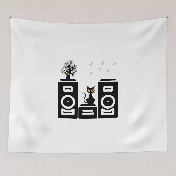 Item preview, Halloweentown Soundsystem Scene  Pumpkin Face Black Cat Star Rave designed and sold by xxmegan-rosexx.