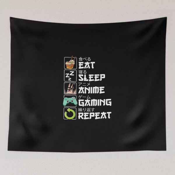 Item preview, Eat Sleep Anime Gaming Repeat Kawaii Otaku Anime Manga designed and sold by Arigue.