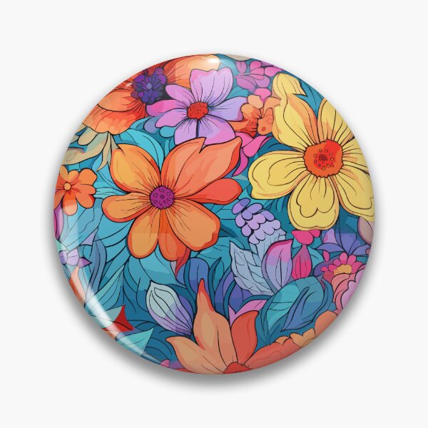 Item preview, 70s Psychedelic Flowers - Retro Floral Pattern designed and sold by Just-Flowers.