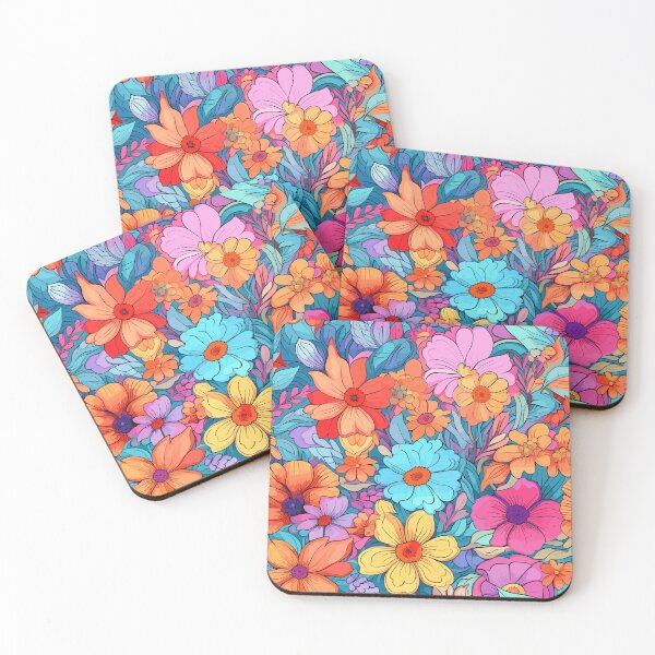 Item preview, 70s Psychedelic Flowers - Retro Floral Pattern designed and sold by Just-Flowers.