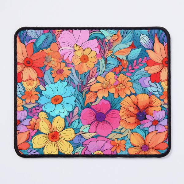 Item preview, 70s Psychedelic Flowers - Retro Floral Pattern designed and sold by Just-Flowers.