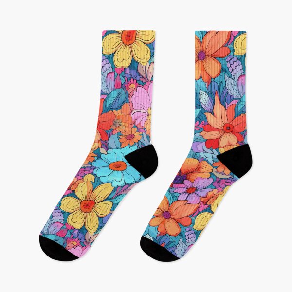 Item preview, 70s Psychedelic Flowers - Retro Floral Pattern designed and sold by Just-Flowers.