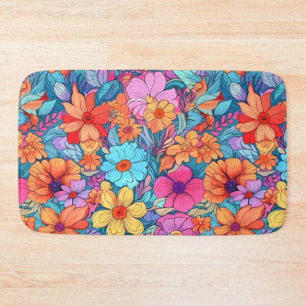 Item preview, 70s Psychedelic Flowers - Retro Floral Pattern designed and sold by Just-Flowers.