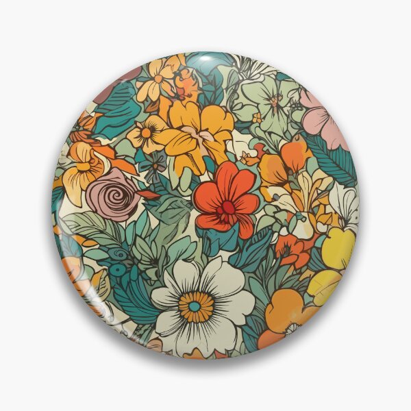 Item preview, Retro Psychedelic Flowers - Watercolor Floral Pattern designed and sold by Just-Flowers.