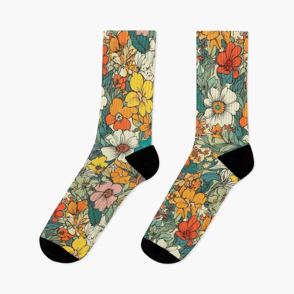 Item preview, Retro Psychedelic Flowers - Watercolor Floral Pattern designed and sold by Just-Flowers.