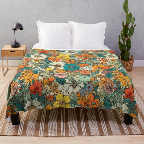 Item preview, Retro Psychedelic Flowers - Watercolor Floral Pattern designed and sold by Just-Flowers.