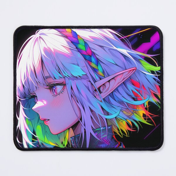 Item preview, Beautiful Neon Rainbow Elf Anime Girl designed and sold by bubblegoth.