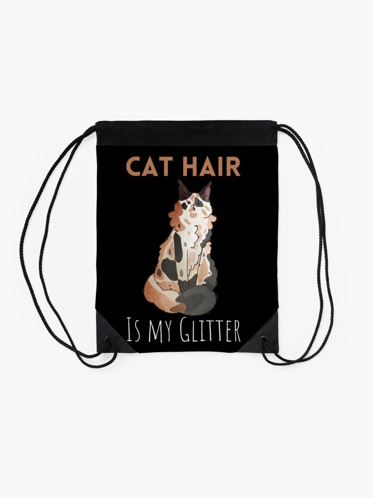 Drawstring Bag, Cat Hair is my Glitter - Calico Maine Coon Cat   designed and sold by FelineEmporium