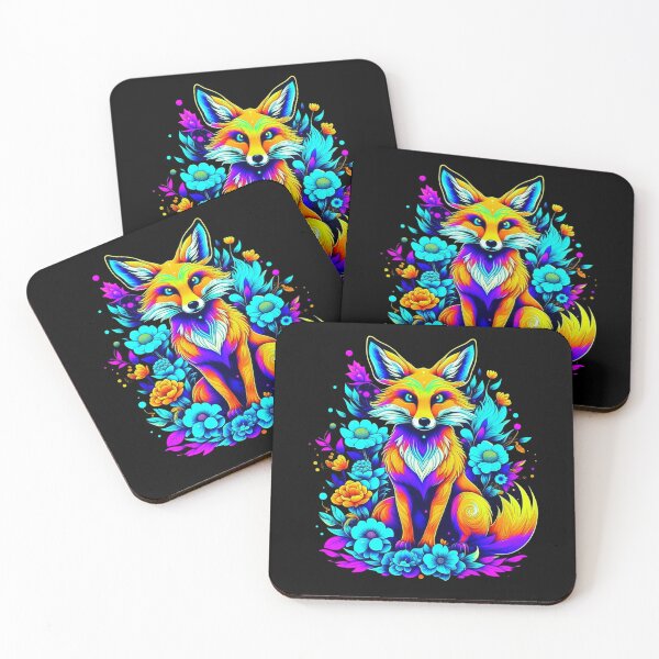 Item preview, Cute Fox with flowers, psychedelic style, colorful designed and sold by All Year Round.