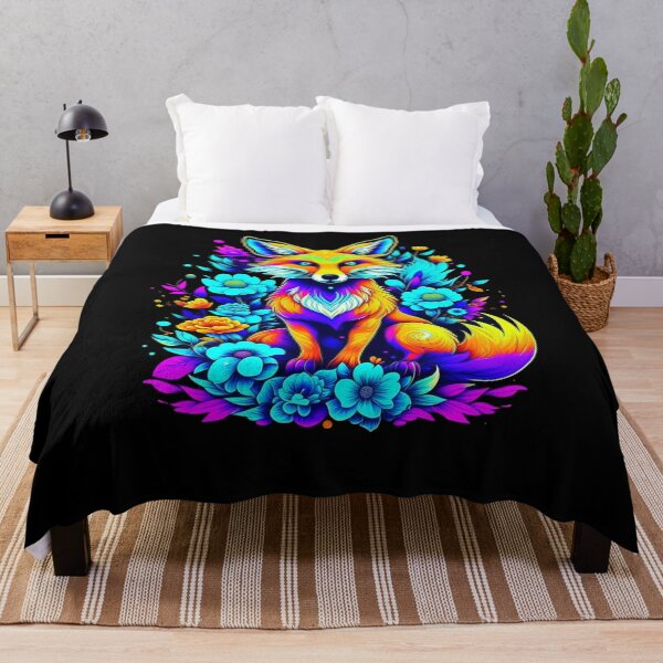 Item preview, Cute Fox with flowers, psychedelic style, colorful designed and sold by All Year Round.