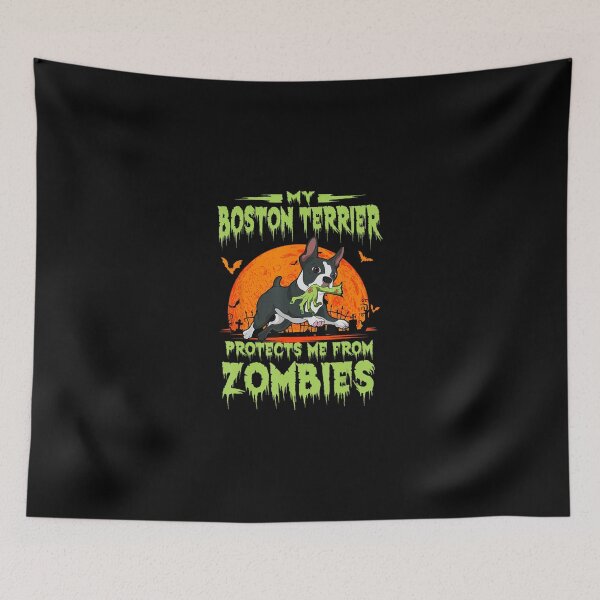 Item preview, Boston Terrier Halloween Zombie American Gentleman Dog Lover designed and sold by Aekenis.