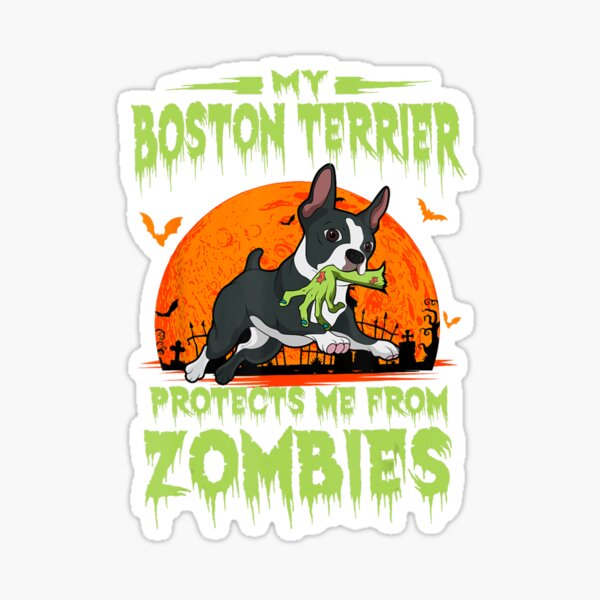 Item preview, Boston Terrier Halloween Zombie American Gentleman Dog Lover designed and sold by Aekenis.