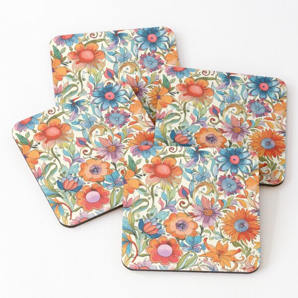 Item preview, Watercolor Psychedelic Flowers - Floral Pattern designed and sold by Just-Flowers.