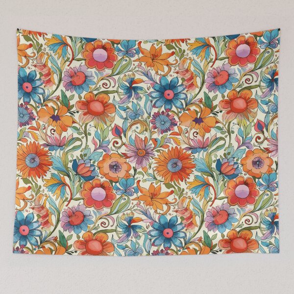 Item preview, Watercolor Psychedelic Flowers - Floral Pattern designed and sold by Just-Flowers.