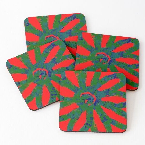 Item preview, Green, Blue, Red Abstract Floral designed and sold by Leanne Morin.