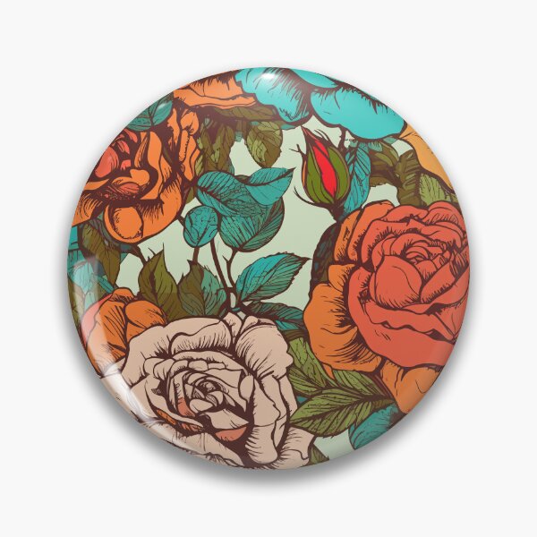 Item preview, Retro Psychedelic Roses - Watercolor Floral Pattern designed and sold by Just-Flowers.