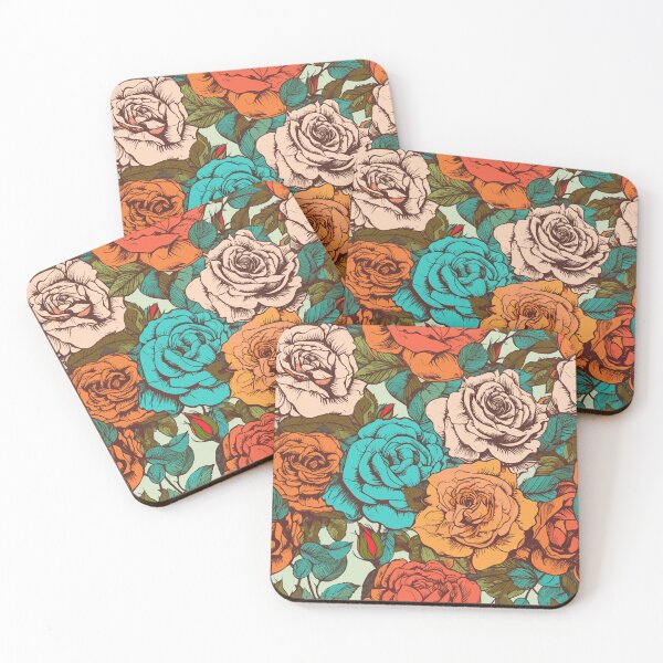 Item preview, Retro Psychedelic Roses - Watercolor Floral Pattern designed and sold by Just-Flowers.