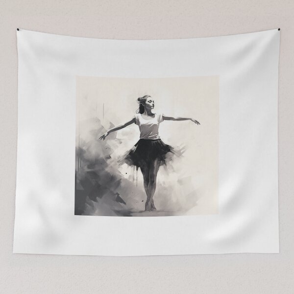 Item preview, Ballet Girl in Black and White Retro Classic Art designed and sold by redstar19.