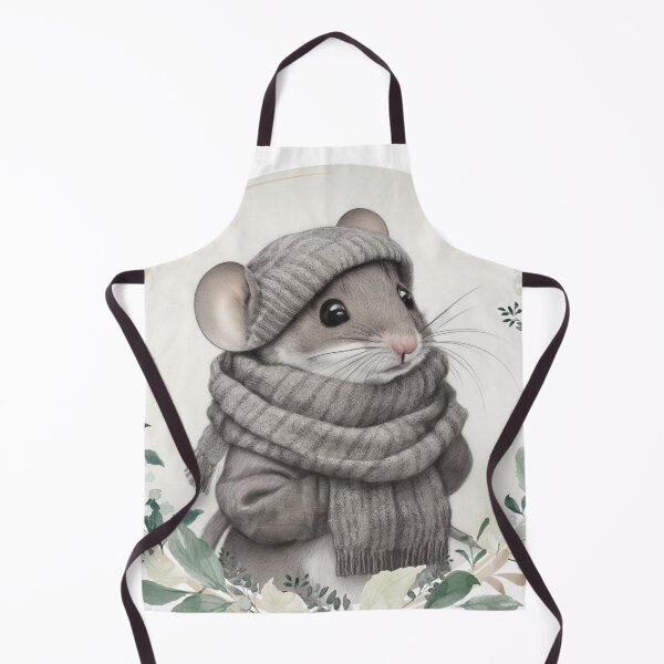 Item preview, Winter Mouse in a Scarf Vintage Style designed and sold by sassandsun.