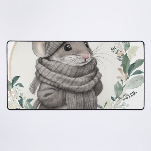 Item preview, Winter Mouse in a Scarf Vintage Style designed and sold by sassandsun.