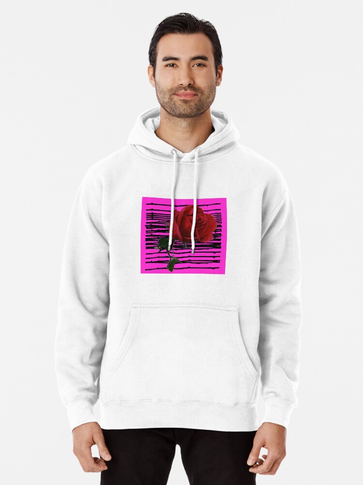 Thumbnail 1 of 5, Pullover Hoodie, Rose x Magenta Background designed and sold by Stirly.