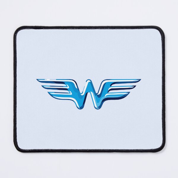 Item preview, Letter W Flying Bird Wings with Embossed sparkling Metallic Effect designed and sold by Wiggly Lines.