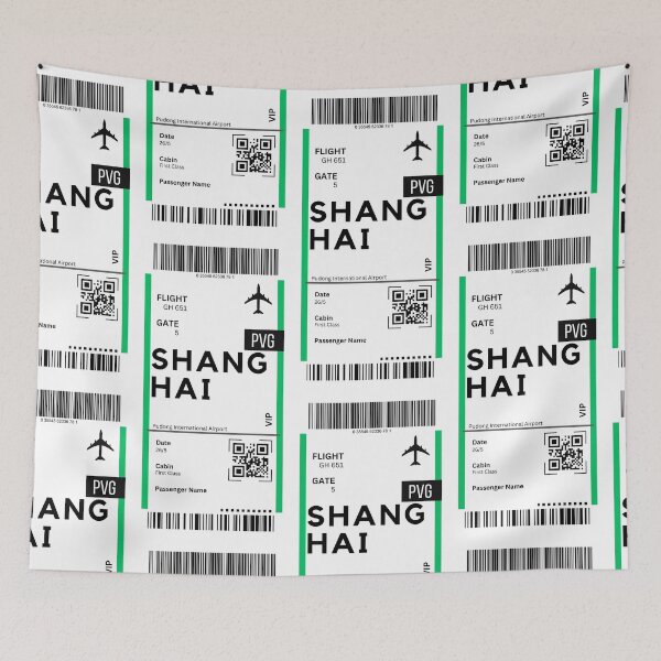 Item preview, Shanghai, China Airplane Boarding Pass designed and sold by RoamInk.