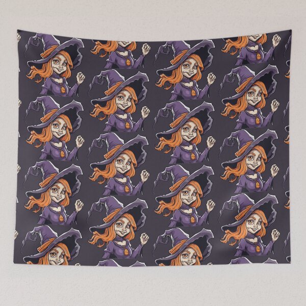 Item preview, Wicked Witch with Orange Halloween Eyes designed and sold by By Nayla.