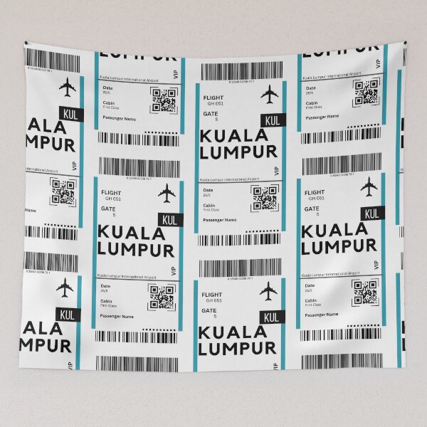 Item preview, Kuala Lumpur, Malaysia Airplane Boarding Pass designed and sold by RoamInk.