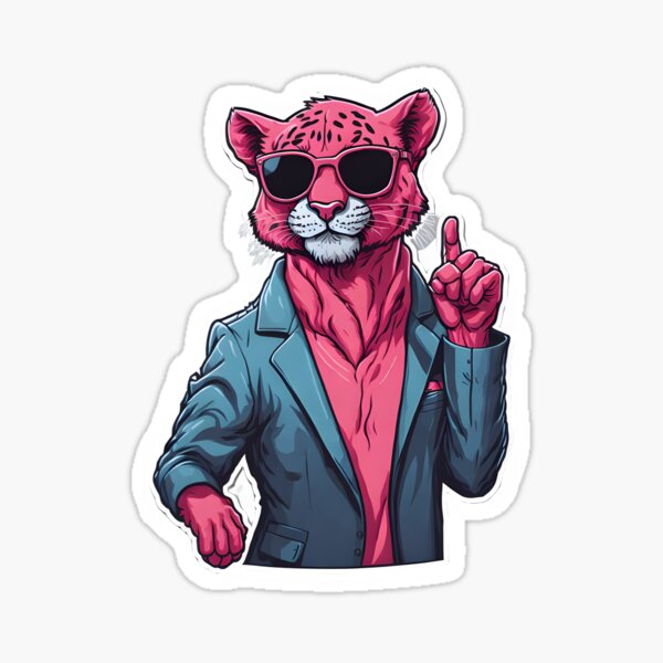 Artikel-Vorschau von Lustiger Aufkleber des rosa Panthers, designt und verkauft von denakh.