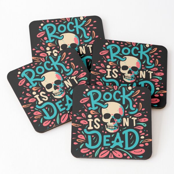 Artikelvorschau, Rock is n't Dead, Blumen- und Totenkopf-Design entworfen und verkauft von PrintSoulDesign.