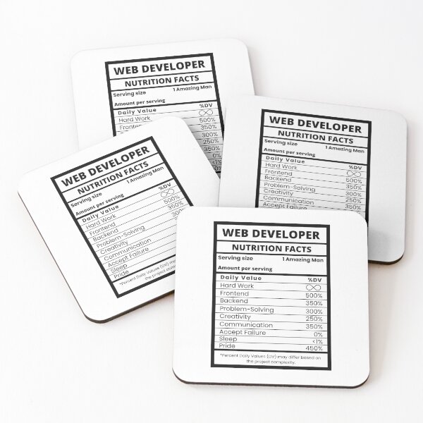 Item preview, Web Developer Nutrition Facts Cool Programming designed and sold by CuteLovelyDesigns.