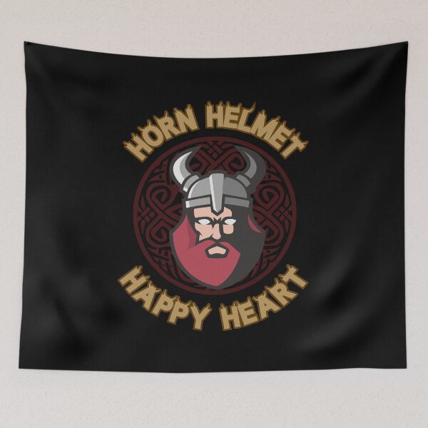 Item preview, Vikings - Horn Helmet Happy Heart designed and sold by CleanDecor.