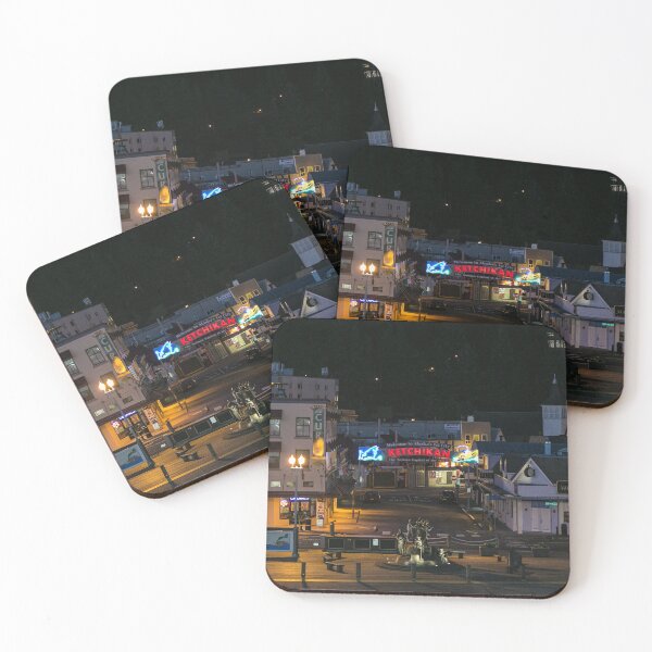 Item preview, Downtown Ketchikan, Alaska at night designed and sold by tazbert.