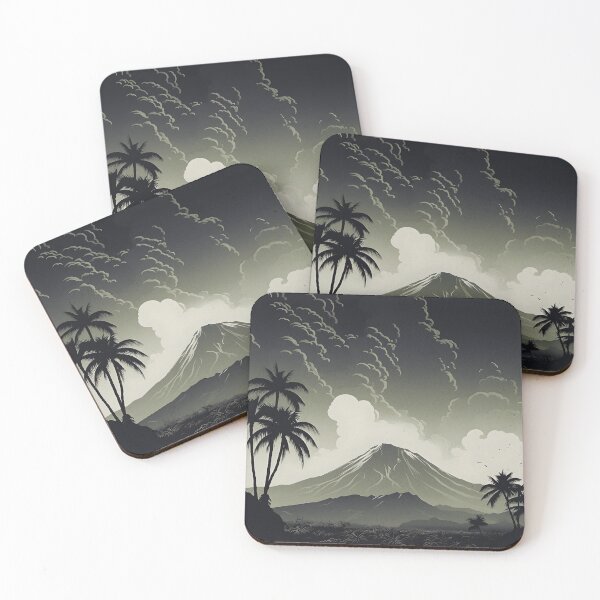 Aperçu de l'œuvre Art minimaliste des volcans d'Hawaï créée et vendue par ArtFusion-Shop.