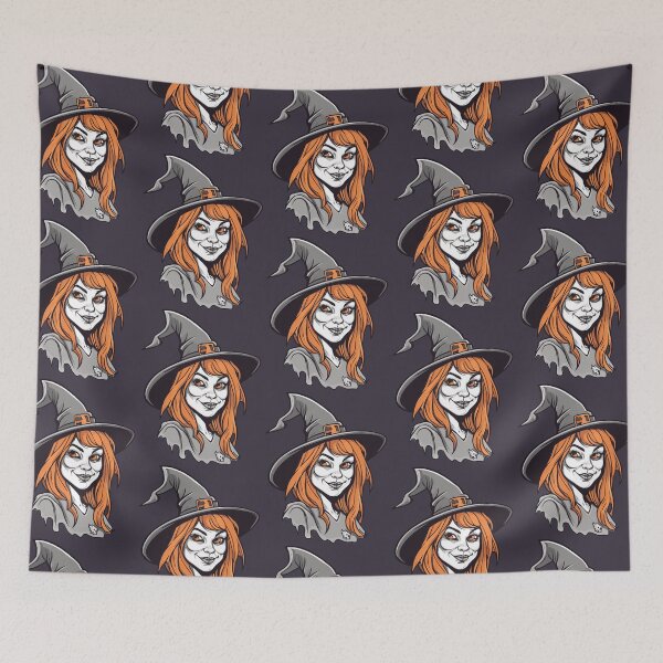 Item preview, Wicked Witch with Orange Halloween Eyes designed and sold by By Nayla.