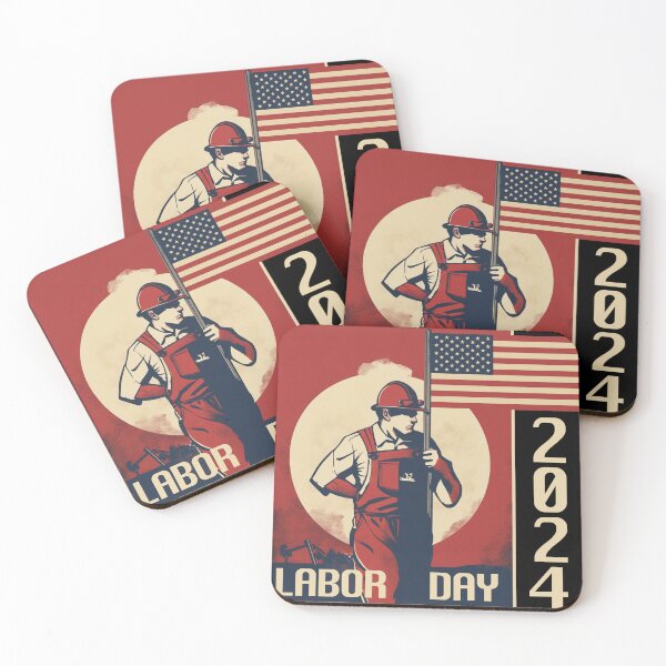 Item preview, USA Labor Day 2024 poster in style of 60-70s Central Europe designed and sold by 3INSTUDIO.