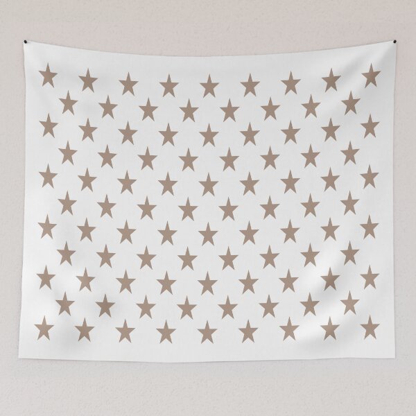 Item preview, Small WARM TAUPE and WHITE STARS  designed and sold by RachelMacht.