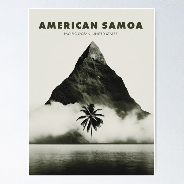 Item preview, American Samoa minimalistic art #2 designed and sold by ArtFusion-Shop.