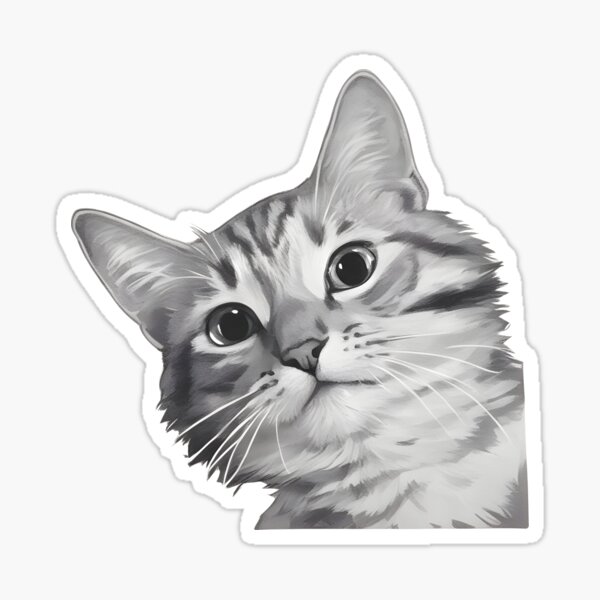 Cute Cat Sneak Peak Sticker for iOS & Android