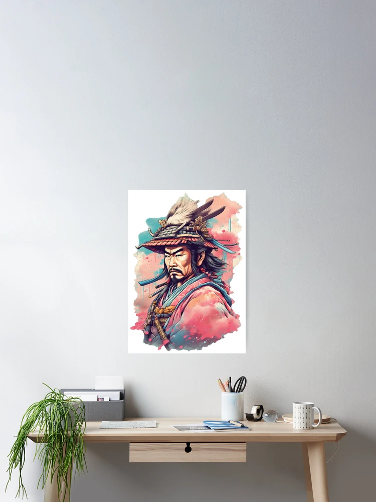 Thumbnail 2 of 3, Poster, Colorful Japanese Samurai designed and sold by Rothnaric.
