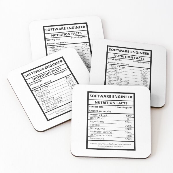 Item preview, Software Engineer Nutrition Facts Cool Tech Enthusiast designed and sold by CuteLovelyDesigns.