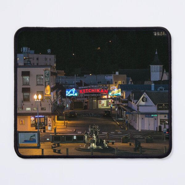 Item preview, Downtown Ketchikan, Alaska at night designed and sold by tazbert.