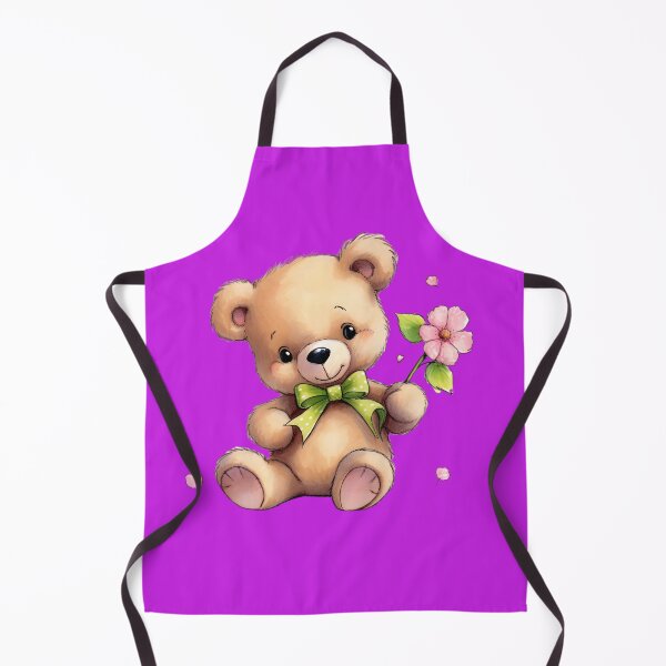 Aperçu de l'œuvre ours en peluche mignon avec une fleur rose créée et vendue par boldbrushstroke.